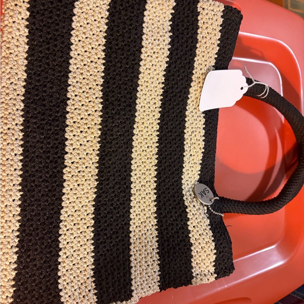 Sakroots Black and Tan Knit Tote